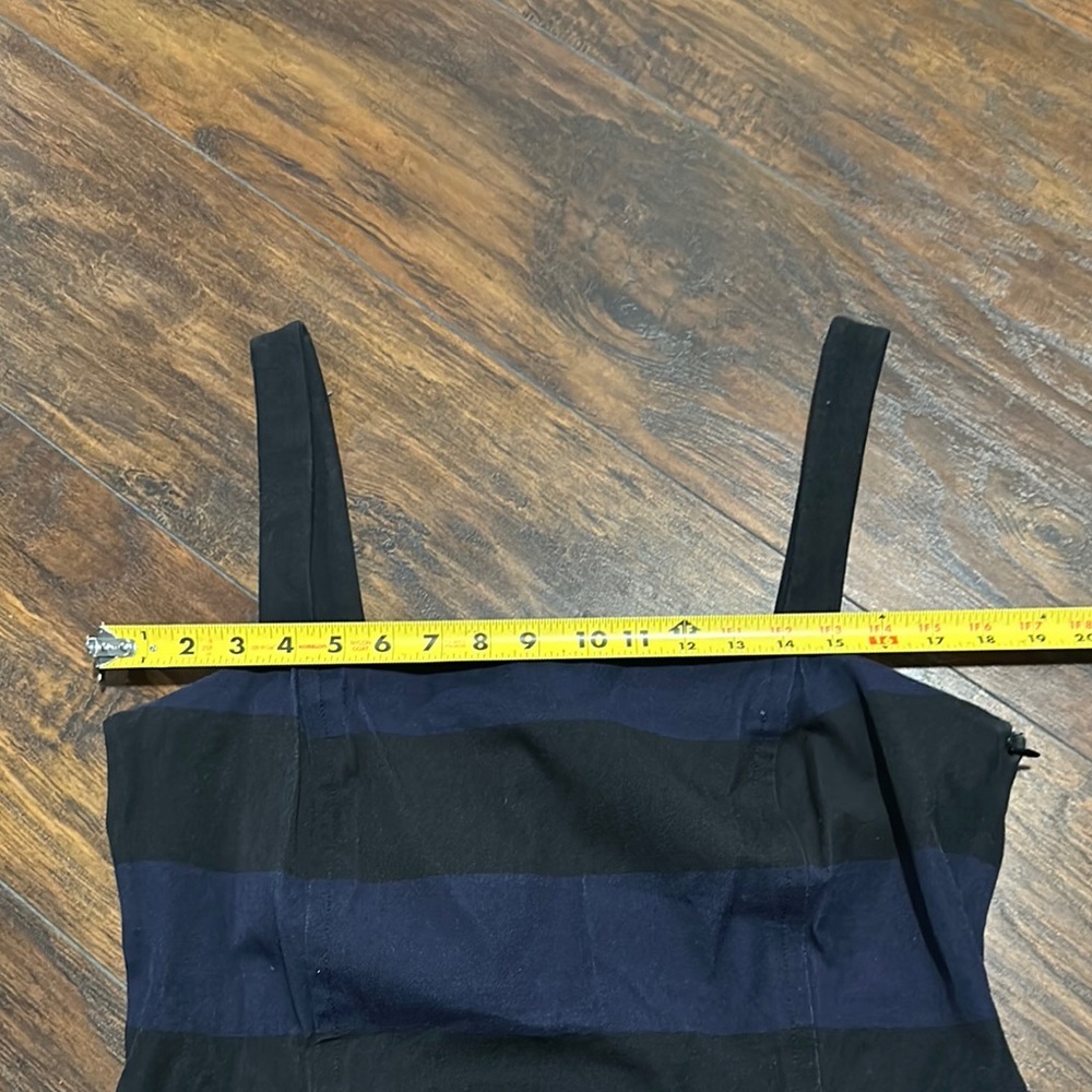 Banana Republic Black and Blue Striped Stretch Faded Denim Dress 16 Tall - Picture 6 of 14